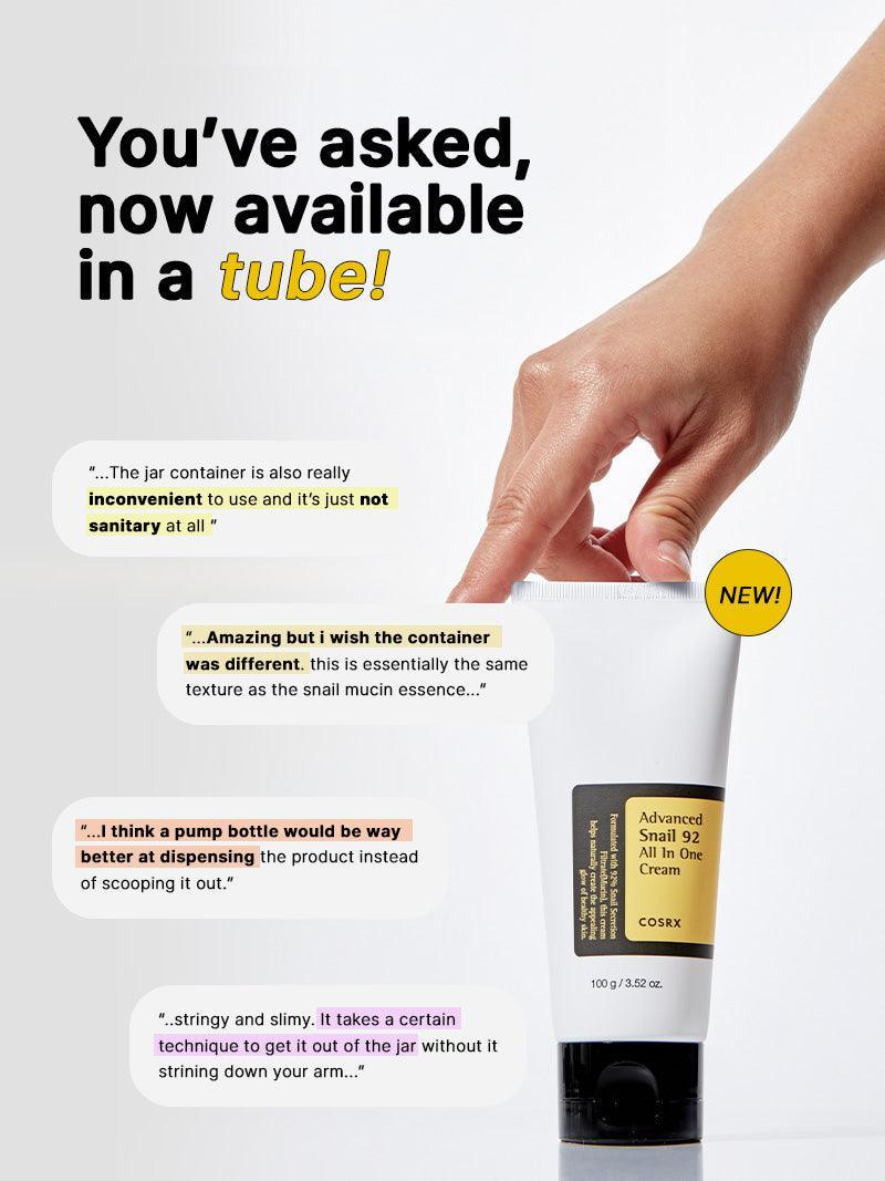 COSRX Advanced Snail 92 All in One Cream tube packaging